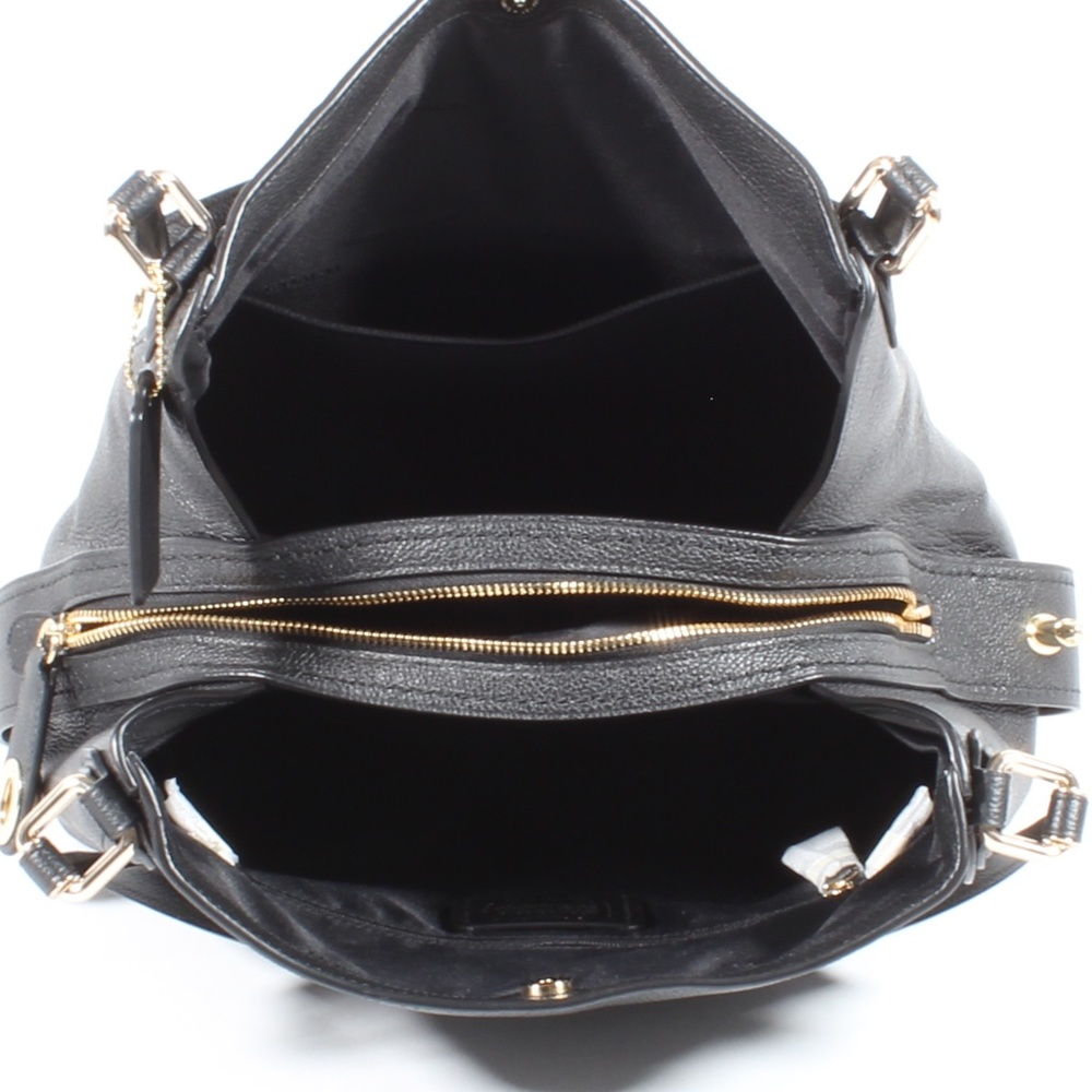 Coach Edie Shoulder Bag Purse BLK Leather NEW - Picture 8 of 11